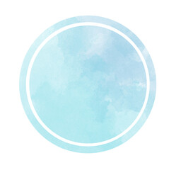 まるい水色の水彩素材