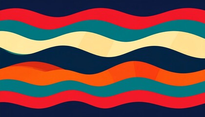Abstract Wavy Lines Pattern in Warm and Cool Colors.