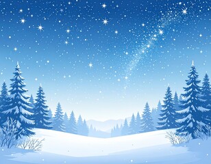 Obraz premium Frosty Night Sky Illustration with Sparkling Stars