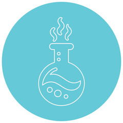 Modern alchemy lab flask with stylized smoke for scientific innovation and design