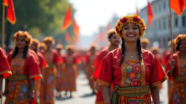 Vibrant Labour Day Cultural Parade: Capturing Diverse Traditions and Dynamic Processions with Premium Photostock Imagery for Community Engagement - Perfect for Your Next Project!