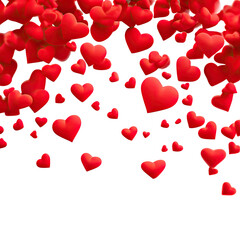 Red hearts falling on a black background (3)