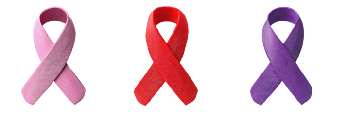 Three awareness ribbons
