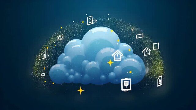 Robust Cloud Server Solutions: High-Performance Computing, Secure Data Storage & Scalable Virtualization for Reliable Enterprise Operations - Photo Stock Concept with Left Space