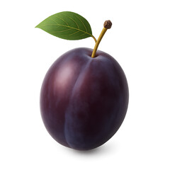 plum with leaves