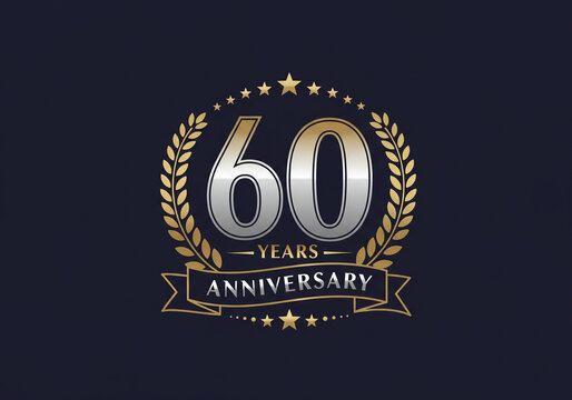 Celebrate sixty years of success with this elegant anniversary graphic for business or personal use