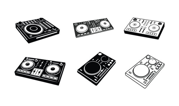 A Variety of Black and White DJ Controller Designs for Electronic Music.