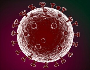 3D rendering of a virus.  Detailed virus model