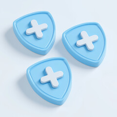 Fototapeta premium Secure your health with this modern medical shield icon, symbolizing protection and wellness for a brighter future.