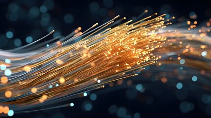 Dynamic Fiber Network in Broadband Isometric View, High-Speed Connectivity for Modern Digital World.