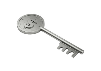 Isolated Key to Financial Success or Security Depicting a Dollar Sign as the Ward