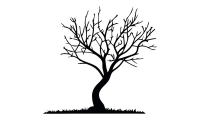 Black tree silhouettes collection. Single tree vectors. Tree in silhouette. Various tree vectors. Forest and nature concept. Collection of different tree symbols.