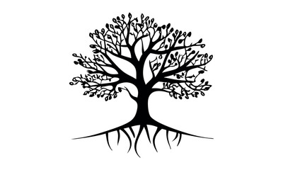 Black tree silhouettes collection. Single tree vectors. Tree in silhouette. Various tree vectors. Forest and nature concept. Collection of different tree symbols.