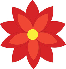 red flower isolated on white background