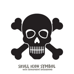 Skull and Bone Icon Symbol Vector Illustration in Black and White