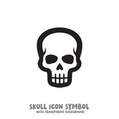 Skull and Bone Icon Symbol Vector Illustration in Black and White