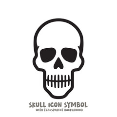 Skull and Bone Icon Symbol Vector Illustration in Black and White