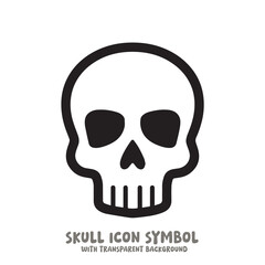 Skull and Bone Icon Symbol Vector Illustration in Black and White