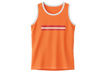 Isolated orange tank top with striped design athletic garment gym clothing summertime style