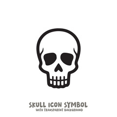 Skull and Bone Icon Symbol Vector Illustration in Black and White