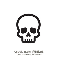 Skull and Bone Icon Symbol Vector Illustration in Black and White