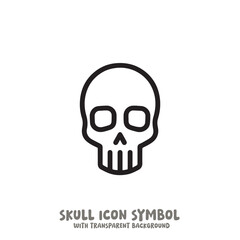 Skull and Bone Icon Symbol Vector Illustration in Black and White