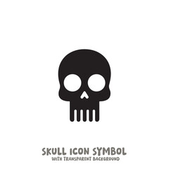 Skull and Bone Icon Symbol Vector Illustration in Black and White