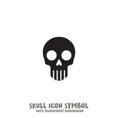 Skull and Bone Icon Symbol Vector Illustration in Black and White