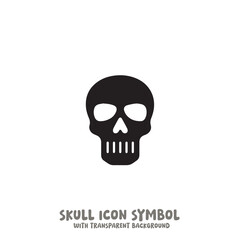 Skull and Bone Icon Symbol Vector Illustration in Black and White