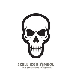 Skull and Bone Icon Symbol Vector Illustration in Black and White