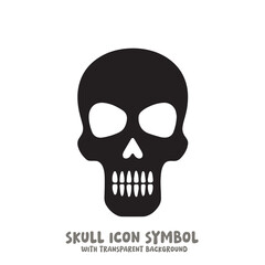 Skull and Bone Icon Symbol Vector Illustration in Black and White