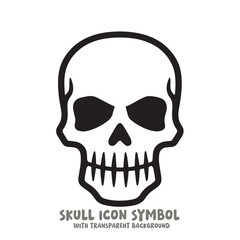 Skull and Bone Icon Symbol Vector Illustration in Black and White