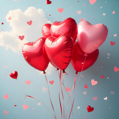 red heart balloons