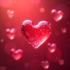 red hearts background