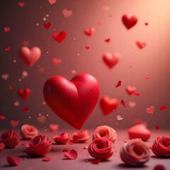 red hearts background