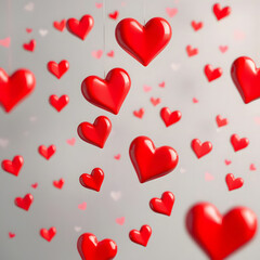 red hearts background
