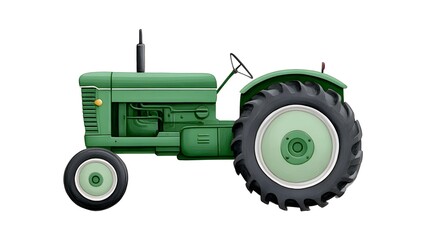 Obraz premium Vintage green tractor on a farm field