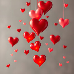 red hearts background