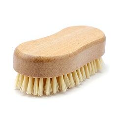 Wooden shoe brush natural bristles isolated