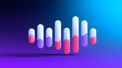 Obraz premium Dynamic abstract neon gradient shapes