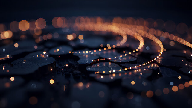 Colorful light on a dark macro water drop texture background