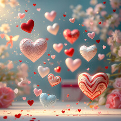 valentine background with hearts