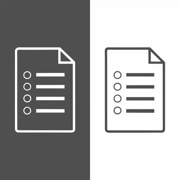 Checklist icon with circles and lines on split background representing tasks and organization in business and education