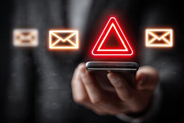 Warning Sign on Phone, E-mails
