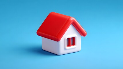 Red and white miniature house model