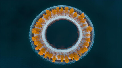 Isolated yellow and red gas stove burner flame on a black circle pattern