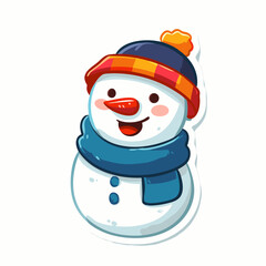 snowman with christmas hat