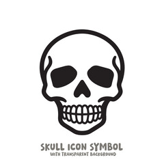 Skull Icon Symbol Vector Illustration in Black and White