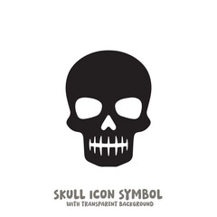 Skull Icon Symbol Vector Illustration in Black and White