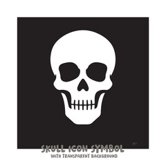 Skull Icon Symbol Vector Illustration in Black and White